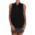 Versace Jeans Black Sleeveless Viscose Blouse Top