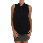Versace Jeans Black Sleeveless Viscose Blouse Top