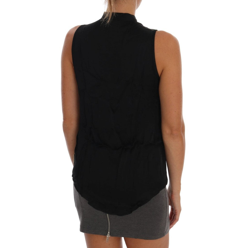 Versace Jeans Black Sleeveless Viscose Blouse Top