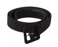 Dolce & Gabbana Black Velvet Leather Logo Waist Buckle Belt - Eljoys Fashion 