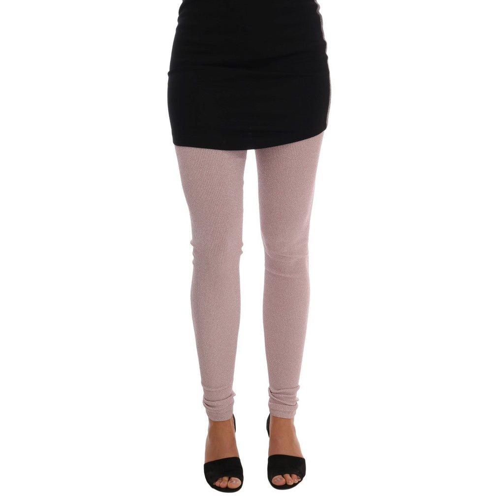 Dolce & Gabbana Pink Stretch Waist Tights Stockings