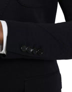 Dolce & Gabbana Blue Wool Notch Single Breasted Coat Blazer - Eljoys Fashion 