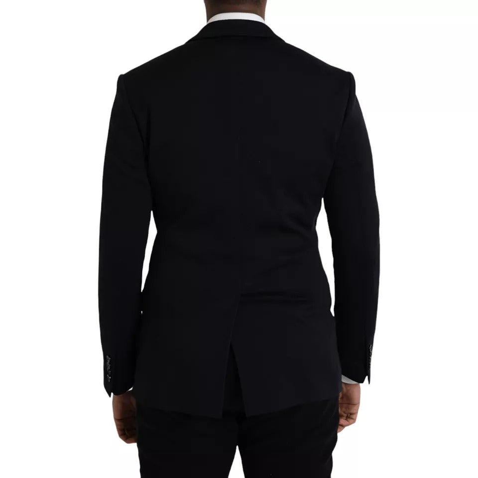 Dolce & Gabbana Blue Wool Notch Single Breasted Coat Blazer - Eljoys Fashion 