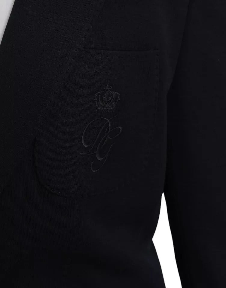 Dolce & Gabbana Blue Wool Notch Single Breasted Coat Blazer - Eljoys Fashion 
