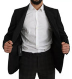 Dolce & Gabbana Black Wool Slim Fit Notch Jacket Blazer - Eljoys Fashion 
