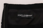 Black floral lace Dolce & Gabbana A-line skirt with cutout details and a flattering silhouette.