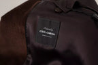 Dolce & Gabbana Brown Corduroy Slim Fit Coat DG Logo Blazer - Eljoys Fashion 