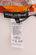 Dolce & Gabbana Orange Print Crystal-Embellished Blouse