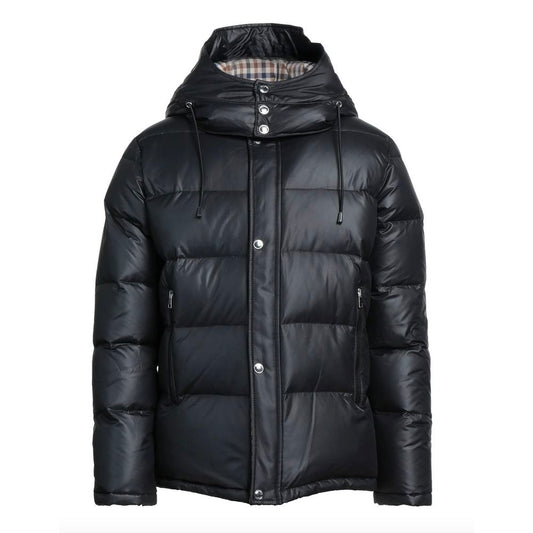 Aquascutum Black Polyester Men Jacket Aquascutum