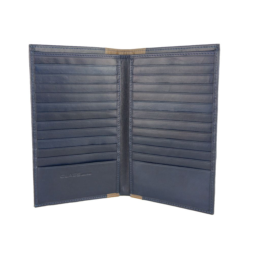 Cavalli Class Blue Leather Men Wallet Cavalli Class