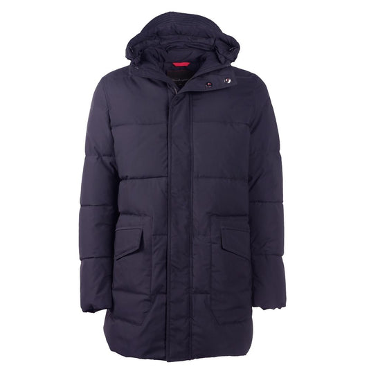 Emilio Romanelli Blue Polyester Men's Jacket Emilio Romanelli