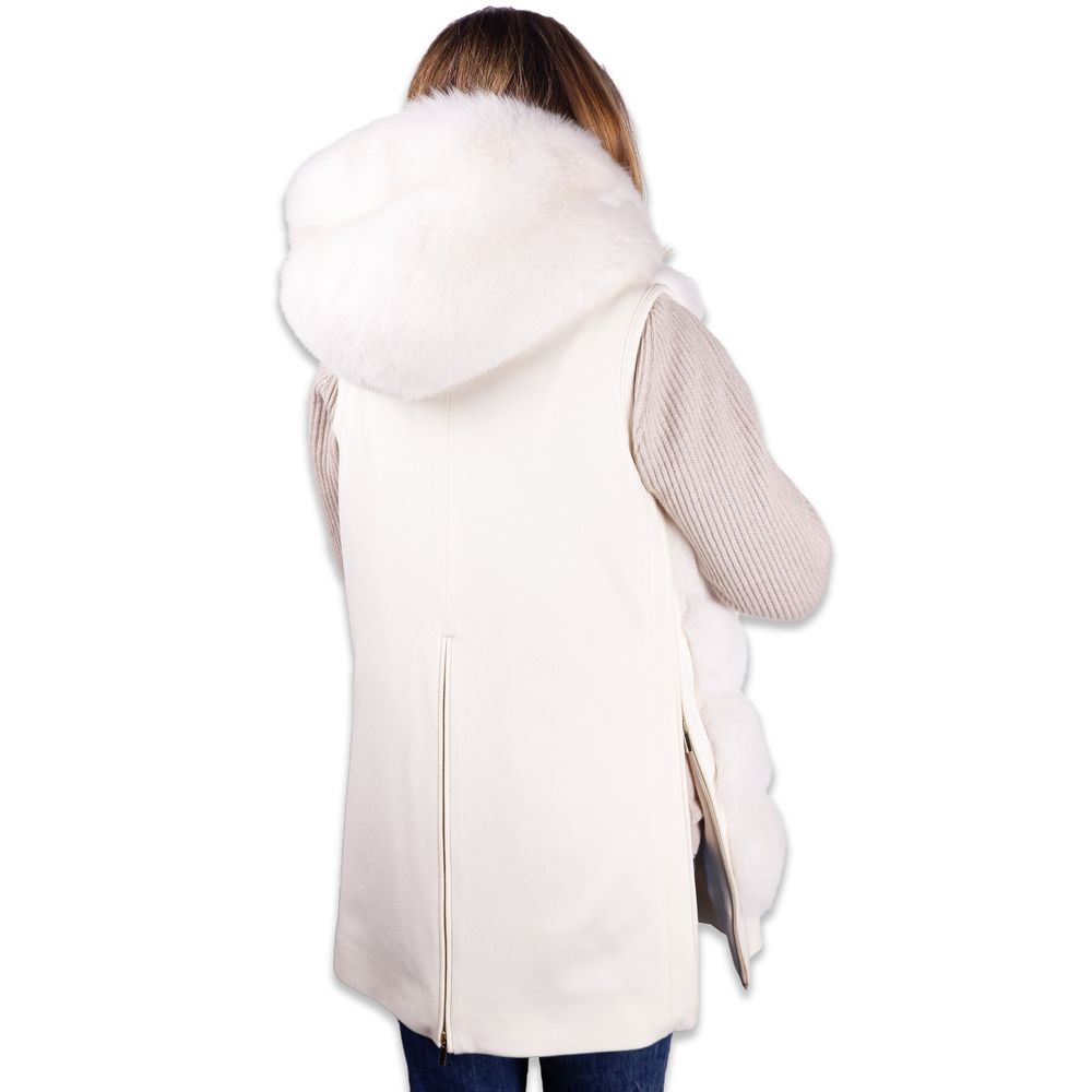 Made in Italy White Wool Women Coat Made in Italy