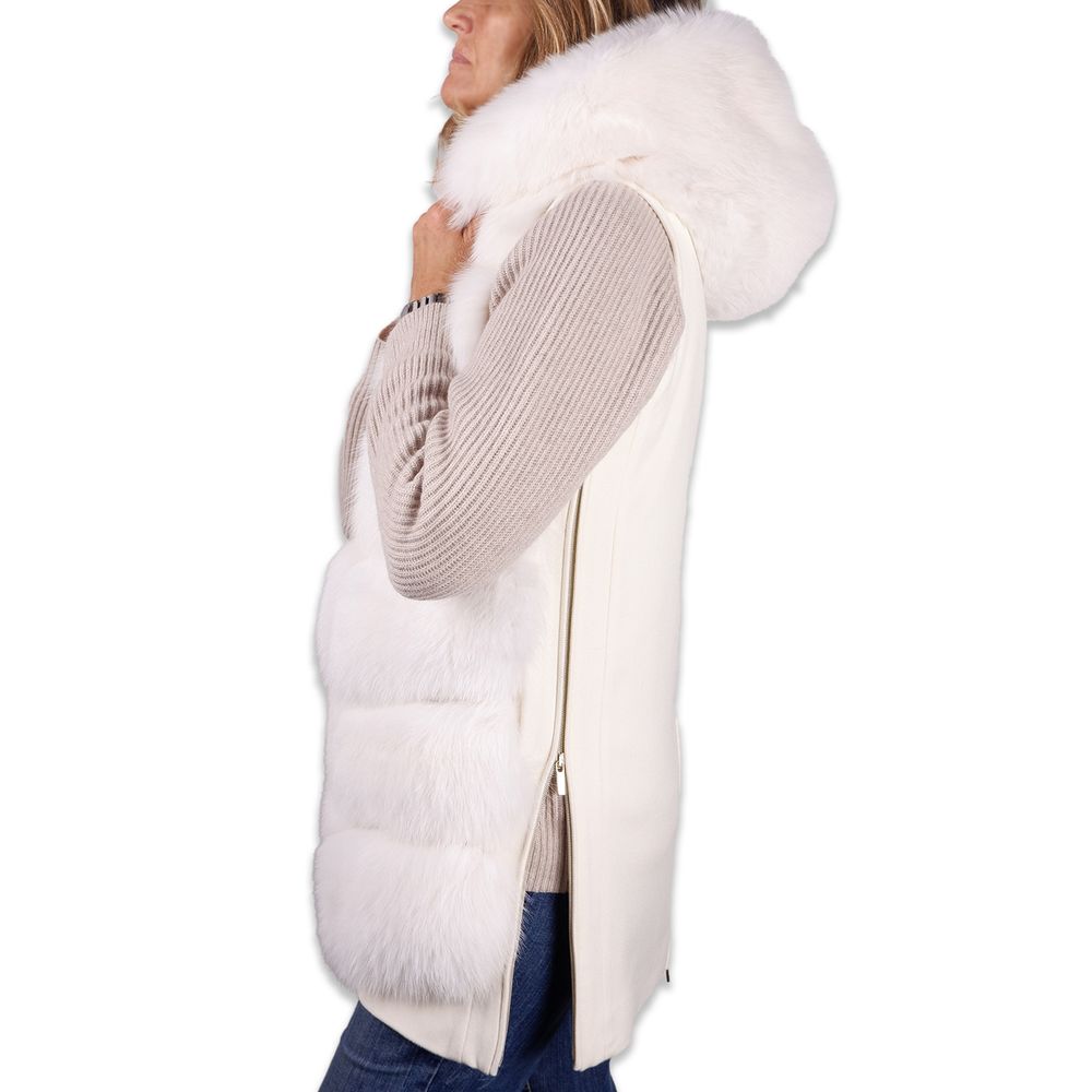 Made in Italy White Wool Women Coat Made in Italy