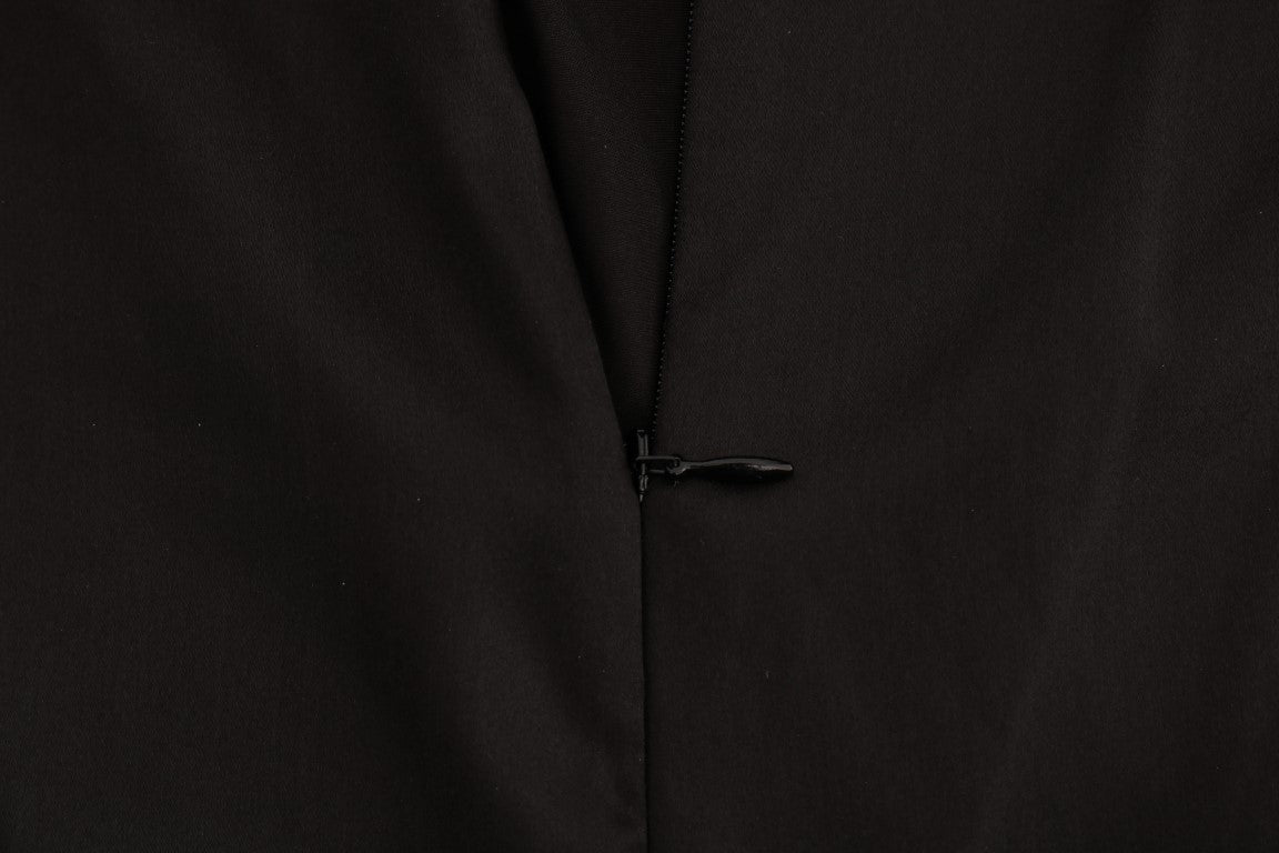 Dolce & Gabbana Black Silk Mesh Floral Lace Top Dolce & Gabbana