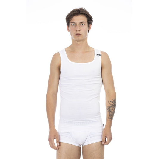 Bikkembergs White Cotton Men's Tank Top Bikkembergs