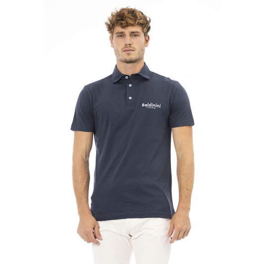 Baldinini Trend Blue Cotton Men Polo Shirt Baldinini Trend