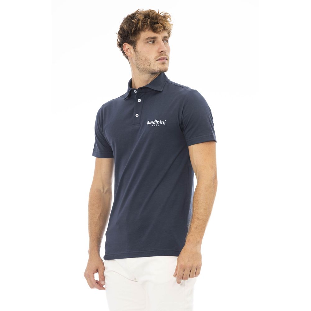 Baldinini Trend Blue Cotton Men Polo Shirt Baldinini Trend