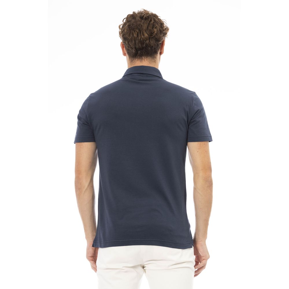 Baldinini Trend Blue Cotton Men Polo Shirt Baldinini Trend