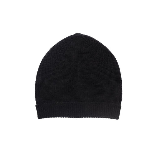 Alpha Studio Black Merino Wool Men Hat Alpha Studio