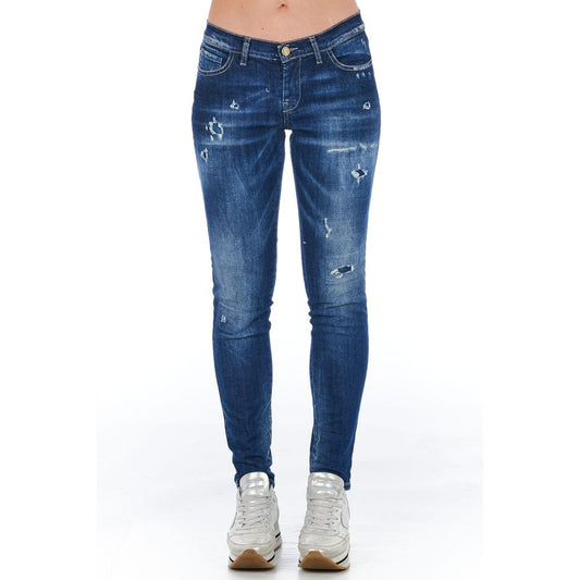 Frankie Morello Blue Cotton Women Jeans Frankie Morello