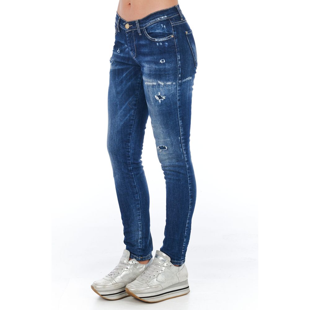 Frankie Morello Blue Cotton Women Jeans Frankie Morello