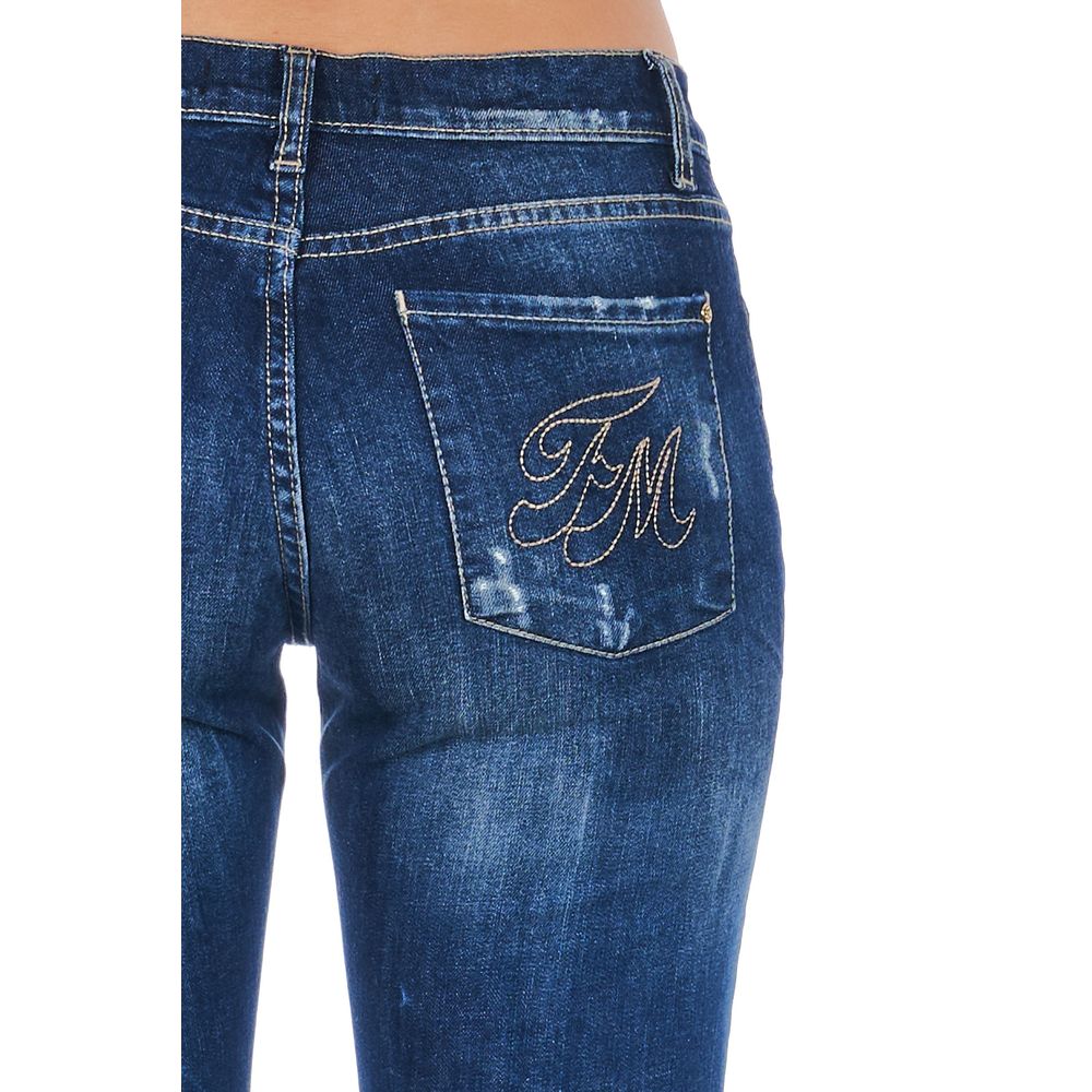 Frankie Morello Blue Cotton Women Jeans Frankie Morello