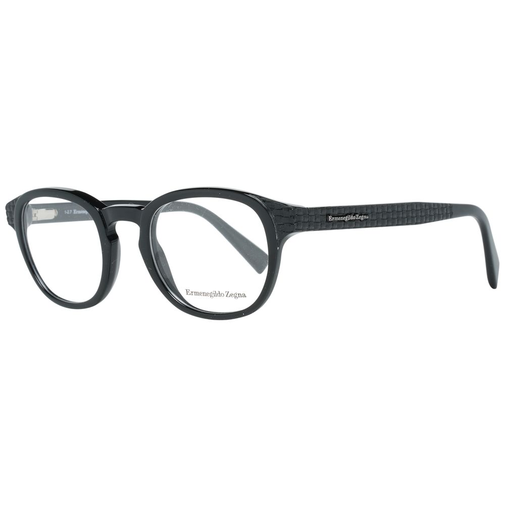 Ermenegildo Zegna Black Plastic Glasses Frames