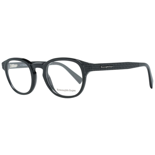 Ermenegildo Zegna Black Plastic Glasses Frames