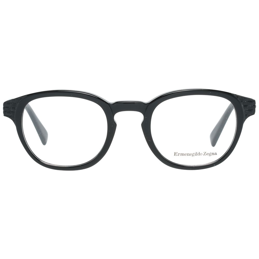 Ermenegildo Zegna Black Plastic Glasses Frames
