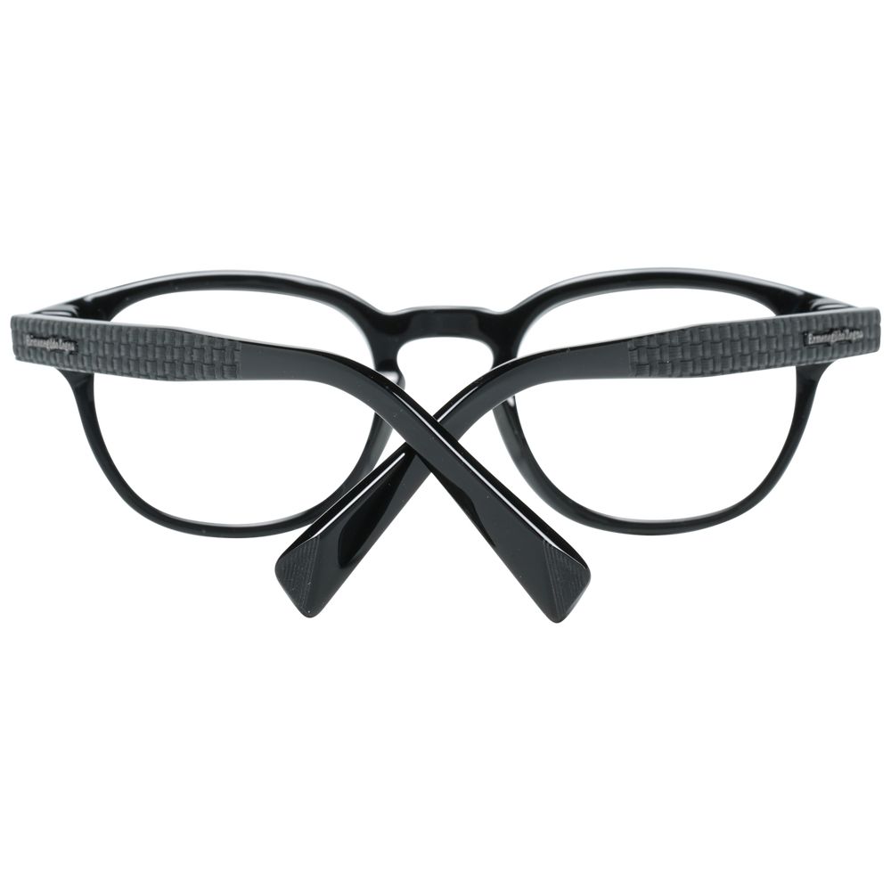 Ermenegildo Zegna Black Plastic Glasses Frames