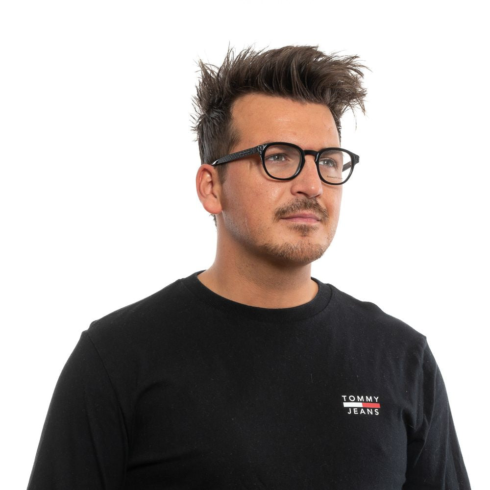 Ermenegildo Zegna Black Plastic Glasses Frames