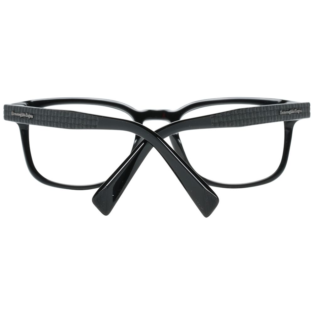 Ermenegildo Zegna black plastic eyeglass frames with a sleek, modern design and subtle branding visible on the temples.