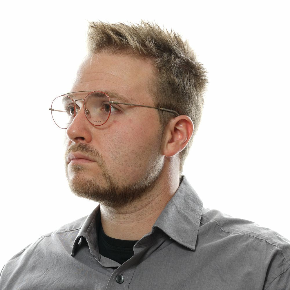 Police Red Metal & Plastic Glasses Frames