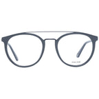 Police gray metal and plastic eyeglass frames with clear lenses, modern design and lightweight construction.