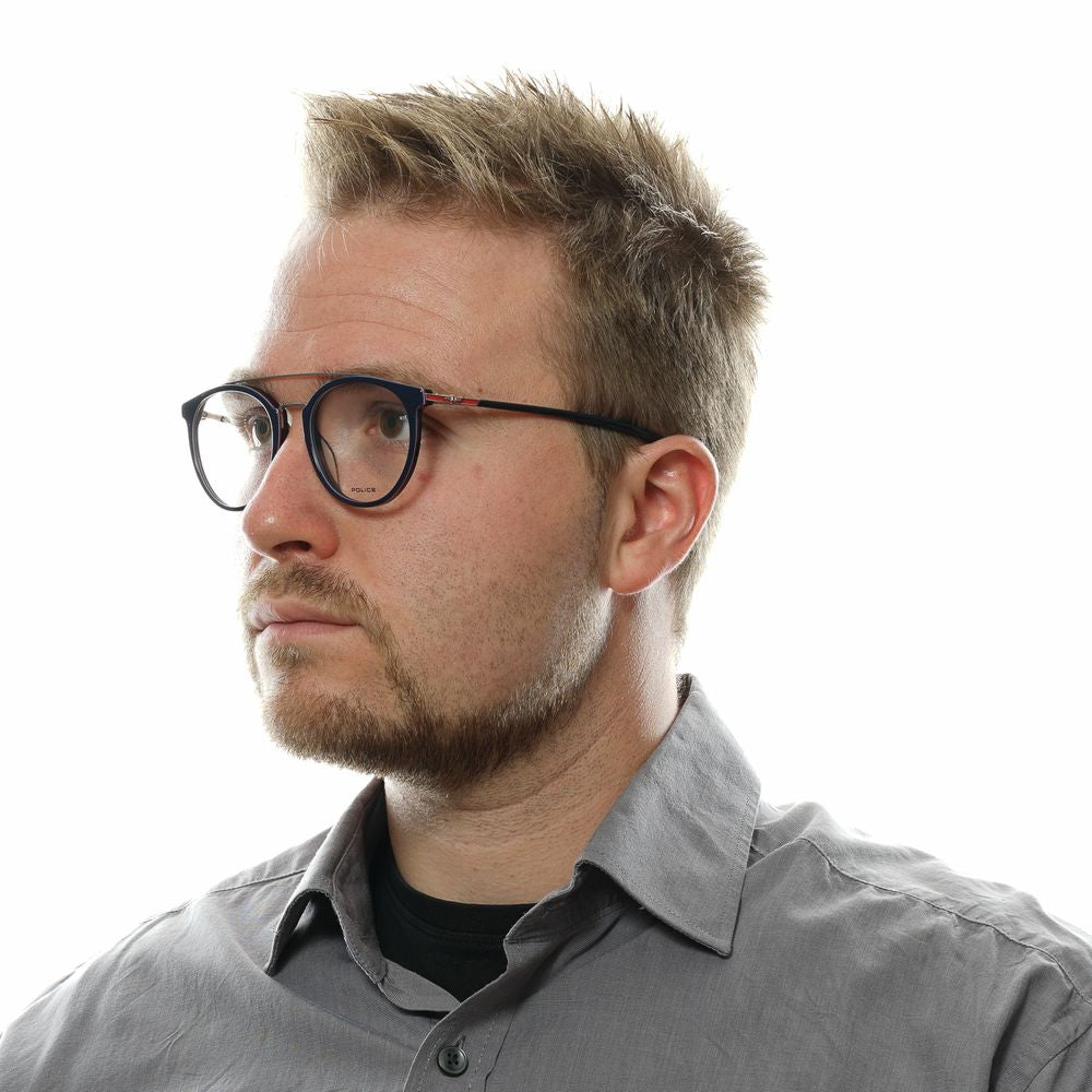 Police Blue Metal & Plastic Glasses Frames