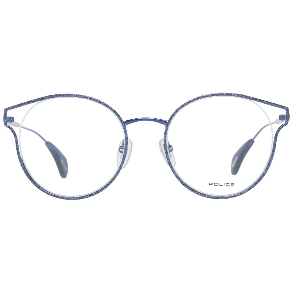 Police Blue Metal & Plastic Glasses Frames
