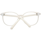 Swarovski white plastic eyeglass frames with sleek design, lightweight construction, and subtle branding visible on the arms.