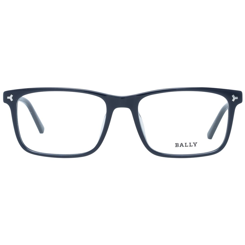 Bally black plastic glasses frames with sleek design, lightweight construction, and modern style for everyday wear.