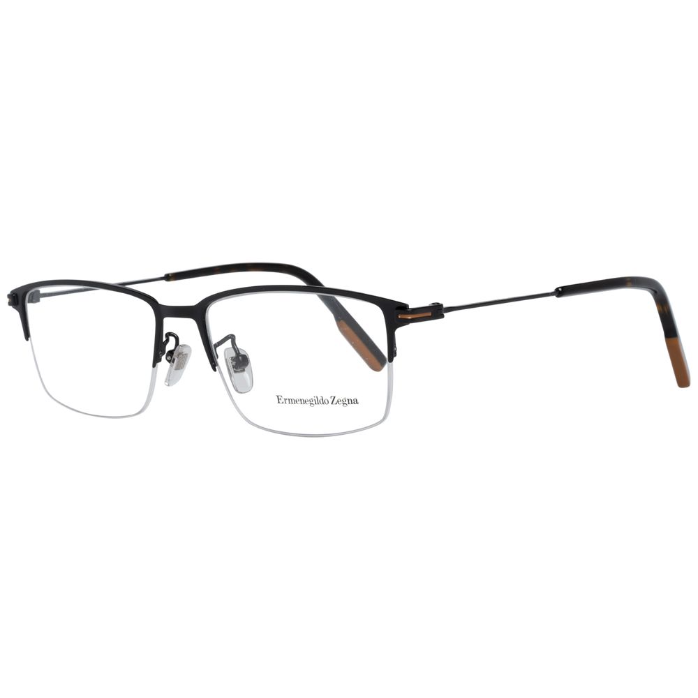 Ermenegildo Zegna Black Metal Glasses Frames