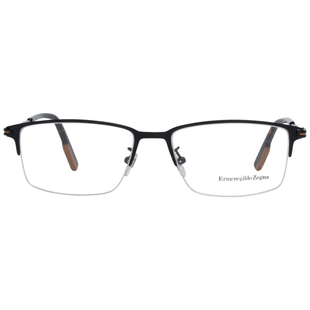 Ermenegildo Zegna Black Metal Glasses Frames