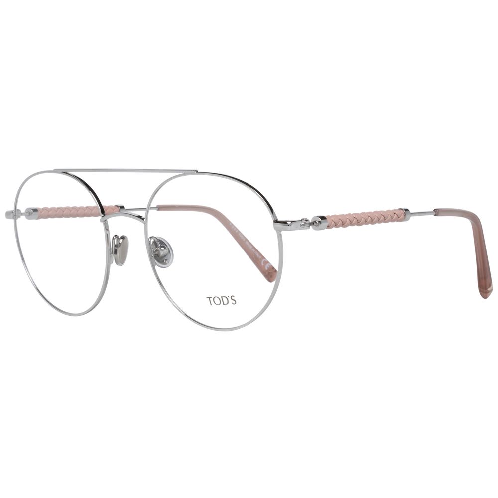 Tod's Silver Metal & Leather Glasses Frames