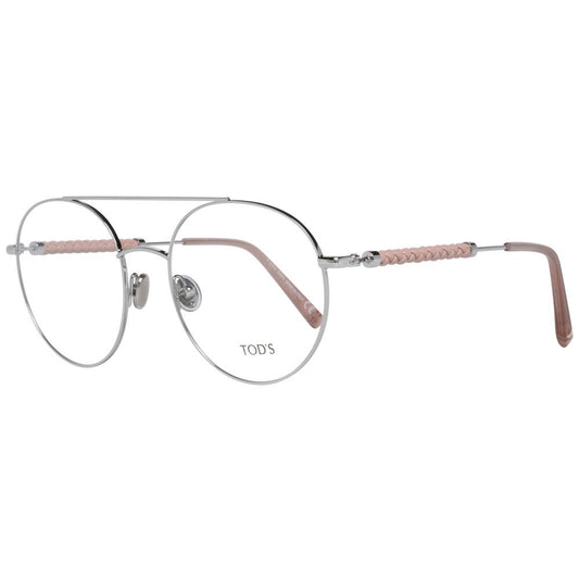 Tod's Silver Metal & Leather Glasses Frames