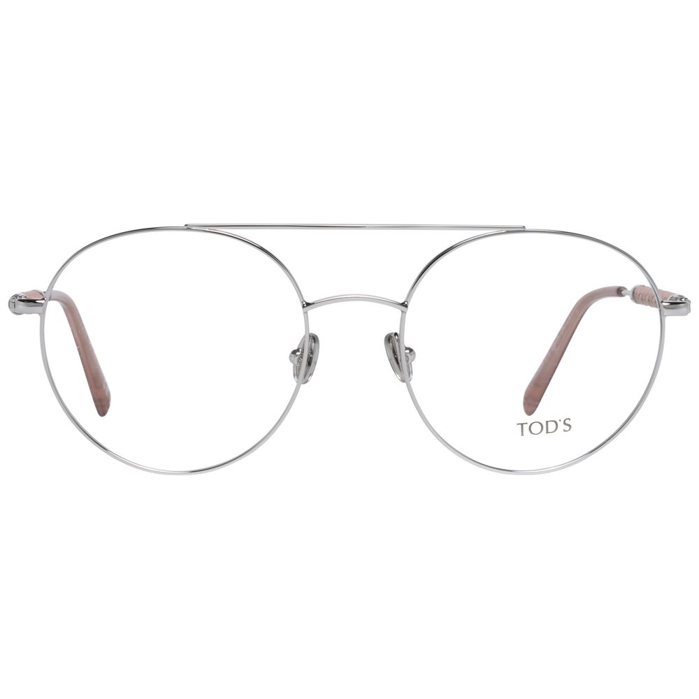 Tod's Silver Metal & Leather Glasses Frames