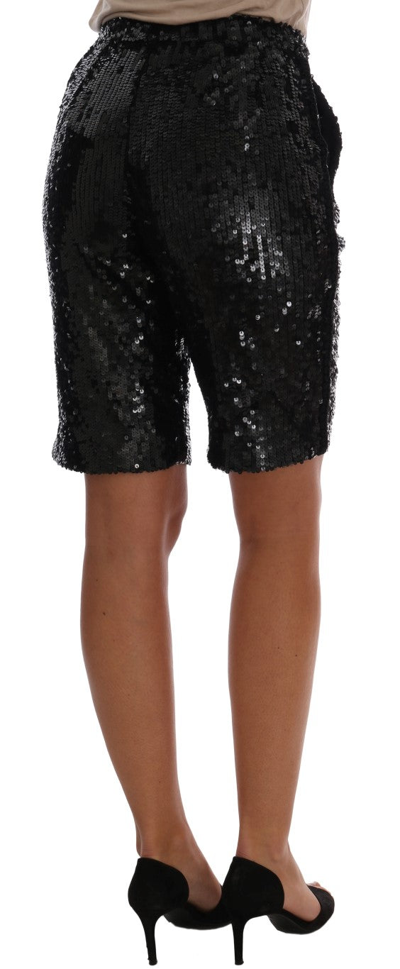 Dolce & Gabbana Black Sequined Fashion Shorts Dolce & Gabbana