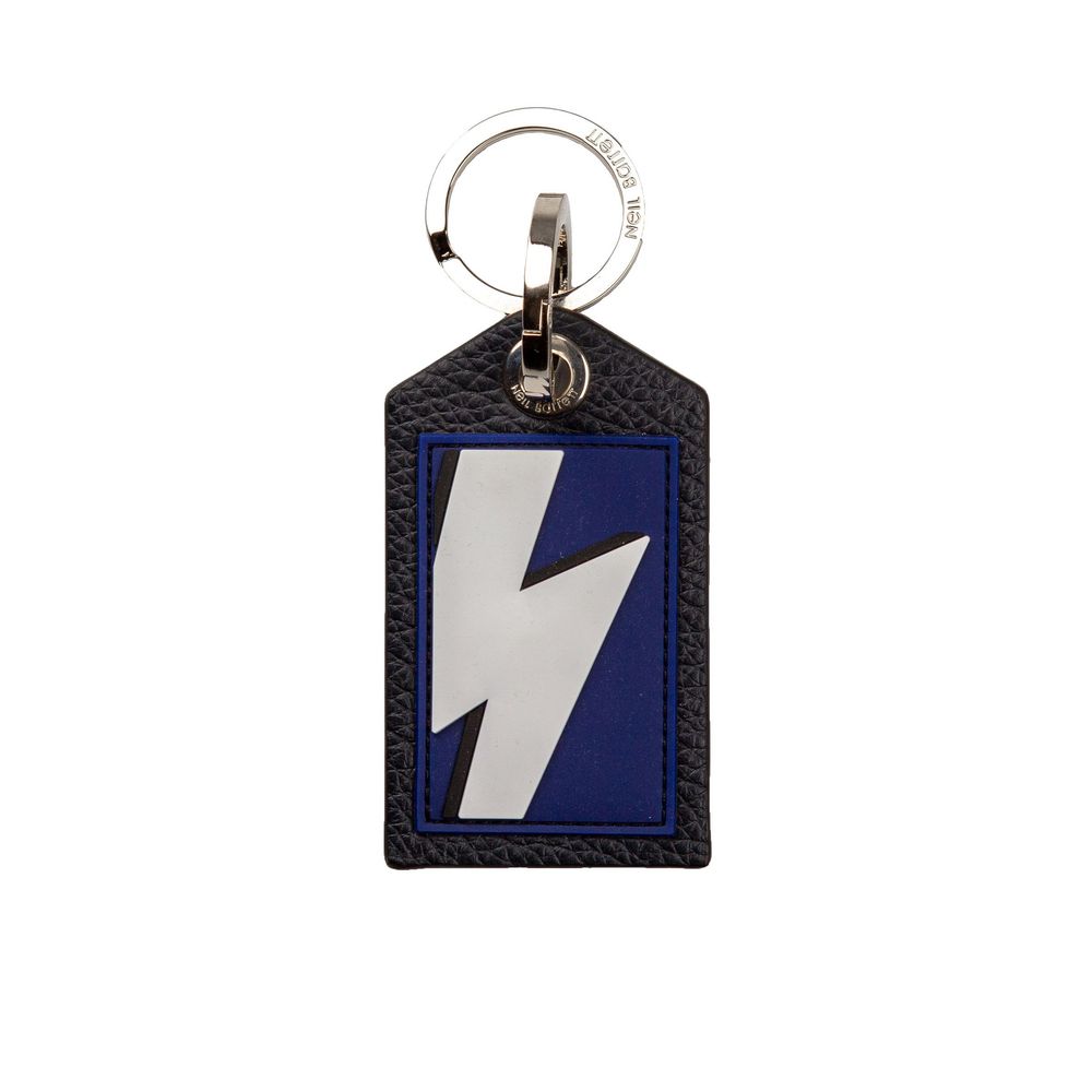 Neil Barrett Blue Leather Men Keychain Neil Barrett