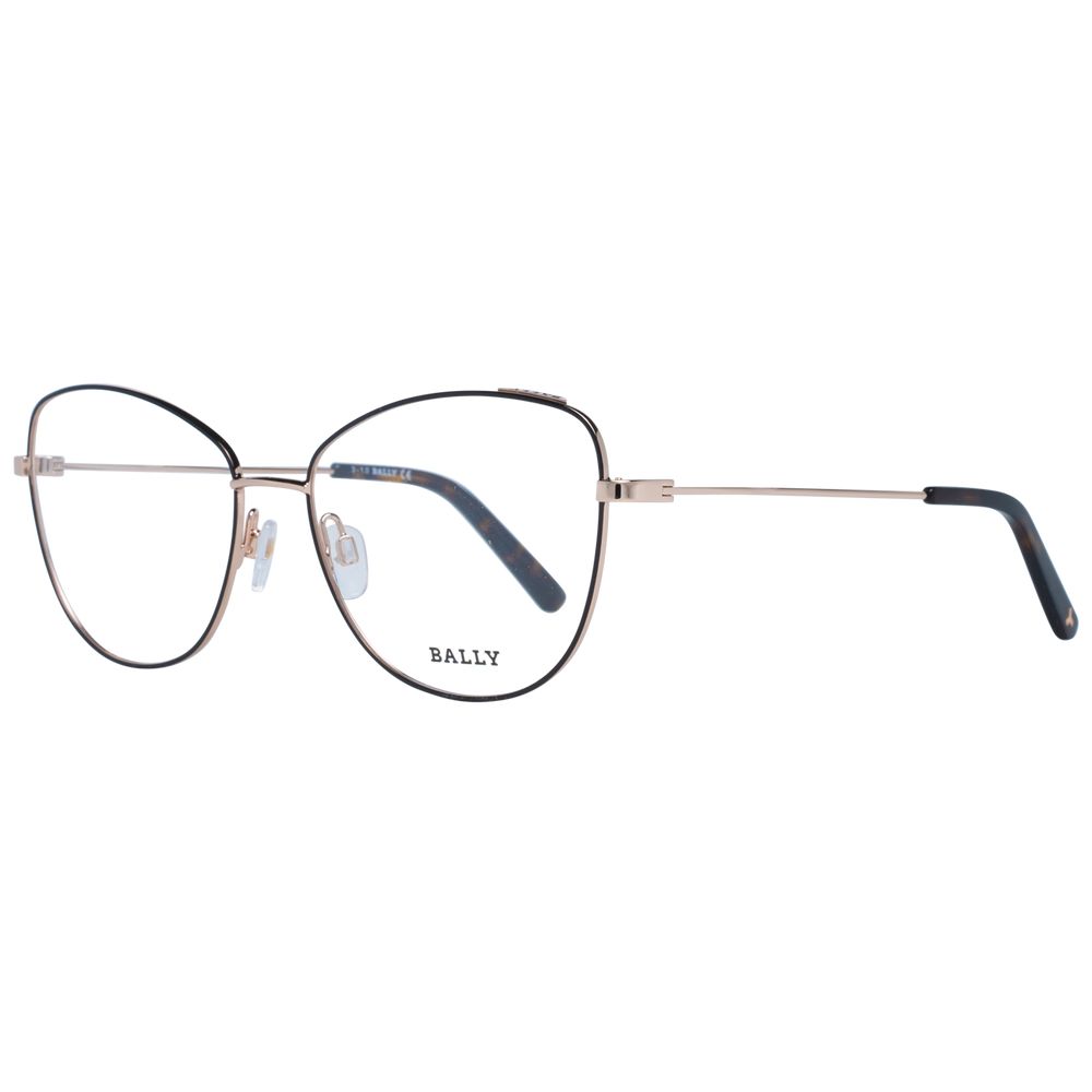 Bally black metal and plastic eyeglasses frames with sleek design and clear lenses, stylish eyewear for everyday wear.