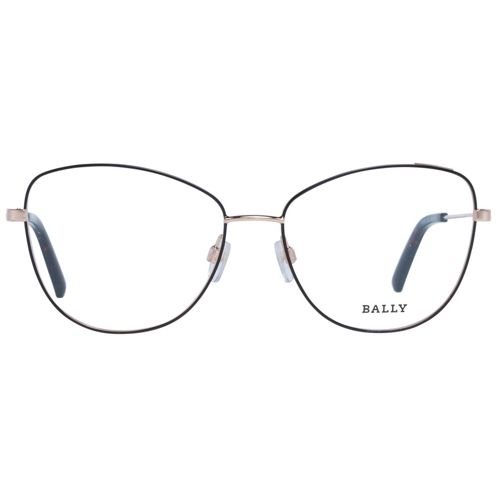 Bally black metal and plastic glasses frames with sleek design and modern style, showcasing the eyewear’s sophisticated look.