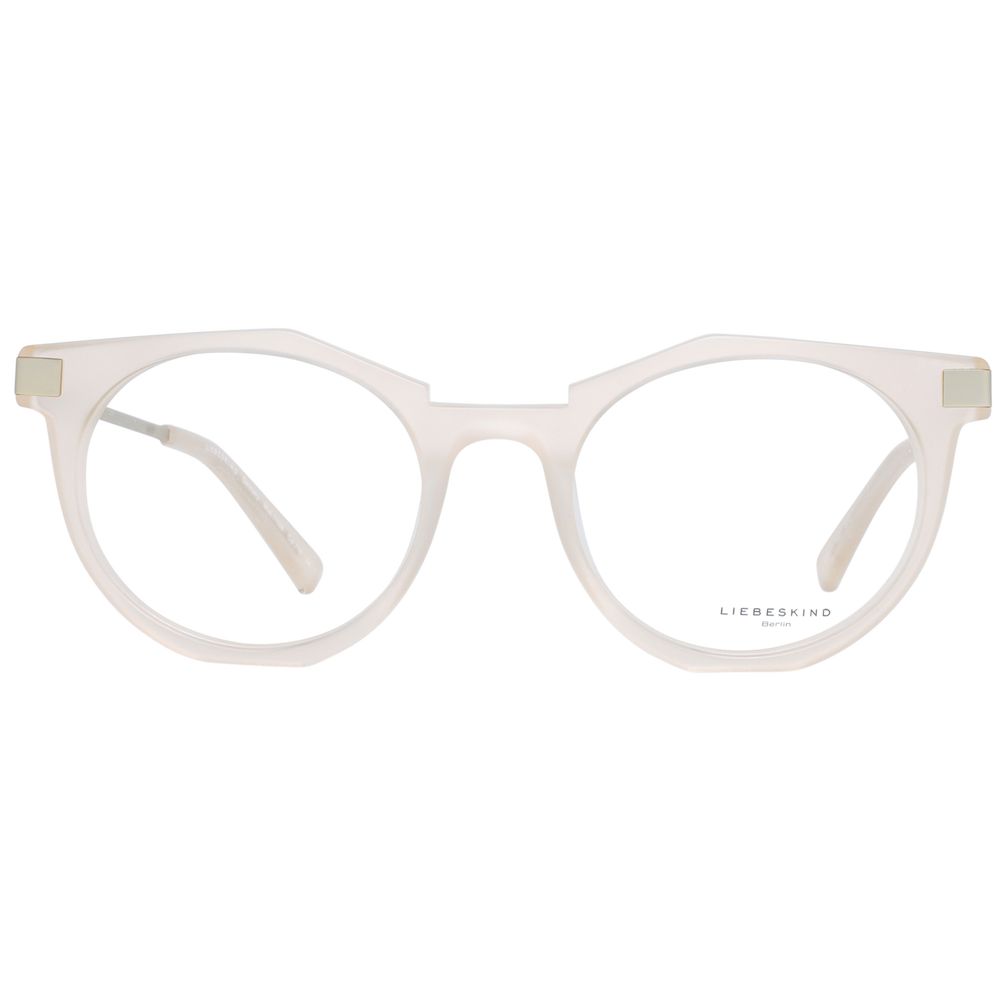 Liebeskind beige acetate glasses frames with clear lenses, stylish and lightweight eyewear for everyday wear.