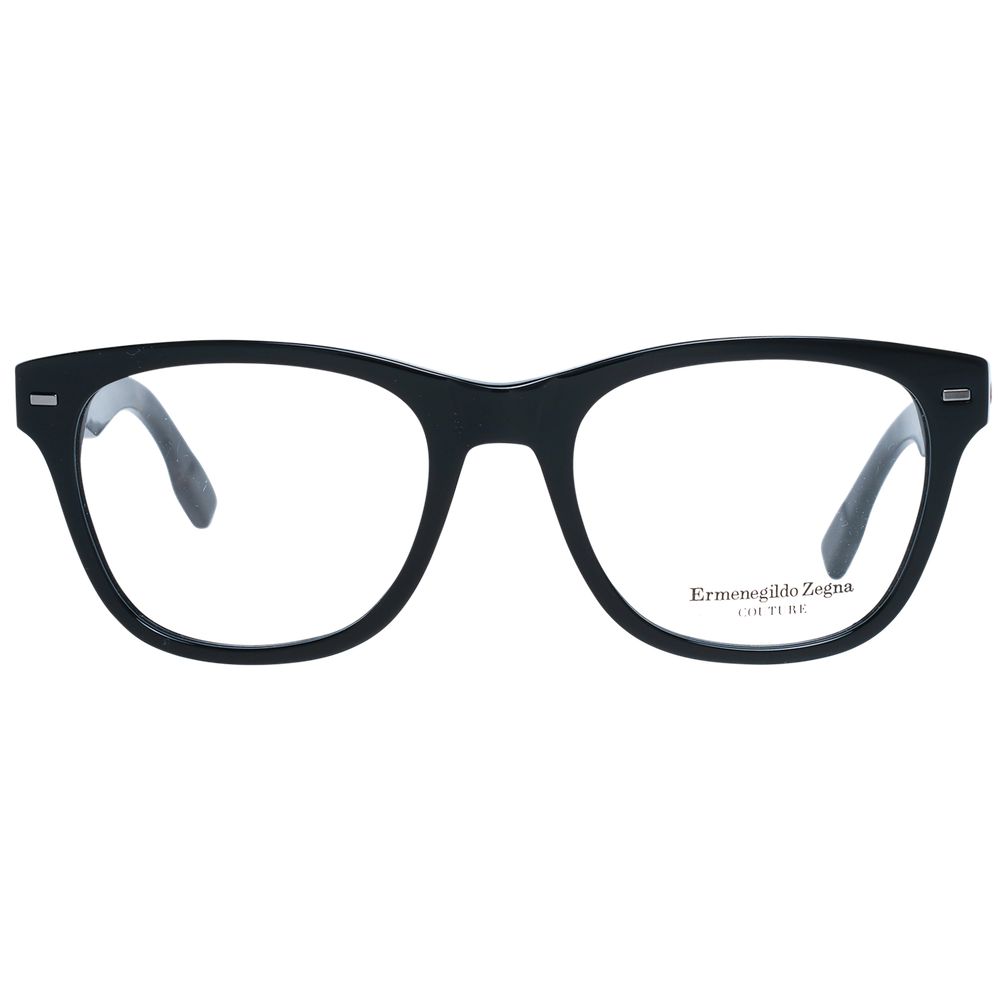 Ermenegildo Zegna Black Plastic Glasses Frames