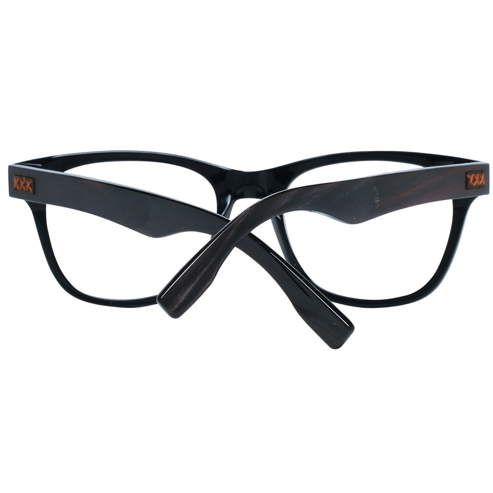 Ermenegildo Zegna Black Plastic Glasses Frames